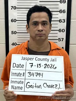 Mugshot of LUIS ALBERTON GAITAN CHAVEZ booked in Jasper County, Iowa on July 15, 2026