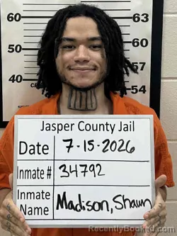 Mugshot of SHAWN MICHAEL DAVIS MADISON booked in Jasper County, Iowa on July 15, 2026