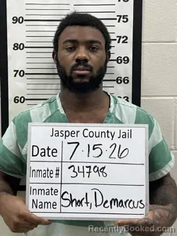 Mugshot of DEMARCUS CORNELIUS SHORT booked in Jasper County, Iowa on July 15, 2026
