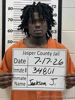 Mugshot of JABRYAN CAMERON JACKSON booked in Jasper County, Iowa on July 17, 2026
