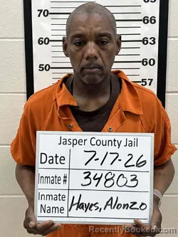 Mugshot of ALONZO WALTER HAYES JR booked in Jasper County, Iowa on July 17, 2026