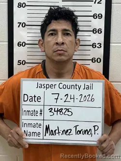 Mugshot of PEDRO MANUEL MARTINEZ TORUNO booked in Jasper County, Iowa on July 24, 2026