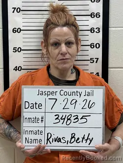 Mugshot of BETTY DIANE RIVAS booked in Jasper County, Iowa on July 29, 2026
