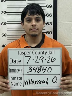 Mugshot of OSCAR JAIME VILLARREAL booked in Jasper County, Iowa on July 29, 2026