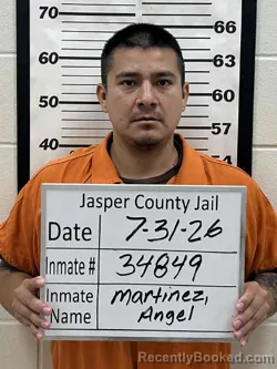 Mugshot of ANGEL MARTINEZ booked in Jasper County, Iowa on July 31, 2026