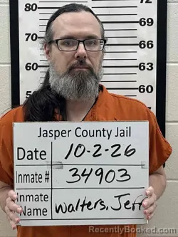 Mugshot of Jeffrey Paul Walters booked in Jasper County, Iowa on October 2, 2026