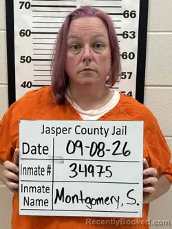 Mugshot of Samantha Marie Montgomery booked in Jasper County, Iowa on September 8, 2026