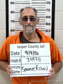 Mugshot of Richard Dean Spooner booked in Jasper County, Iowa on September 9, 2026