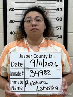 Mugshot of Lakeisha Rena Robbins booked in Jasper County, Iowa on September 11, 2026