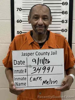 Mugshot of Melvin James Carr booked in Jasper County, Iowa on September 11, 2026