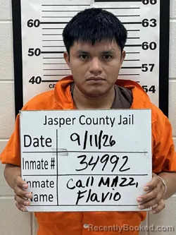 Mugshot of Flavio Ronaldo Call Maaz booked in Jasper County, Iowa on September 11, 2026