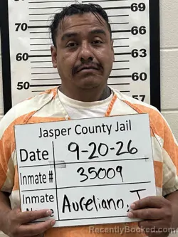Mugshot of Aureliano Juarez Carbajal booked in Jasper County, Iowa on September 20, 2026