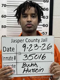 Mugshot of Hussein Rashid Buuh booked in Jasper County, Iowa on September 23, 2026