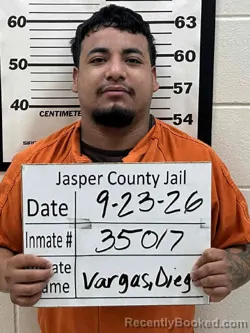 Mugshot of Diego Lucas Vargas booked in Jasper County, Iowa on September 23, 2026