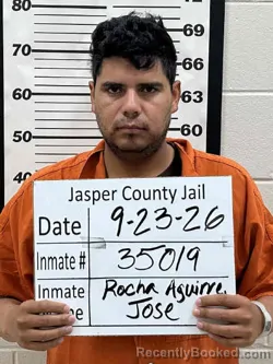 Mugshot of Jose Luis Rocha Aguirre booked in Jasper County, Iowa on September 23, 2026