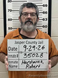 Mugshot of Robert Eugene Hardwick booked in Jasper County, Iowa on September 29, 2026