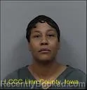 Mugshot of Tiffany Patrice Sanders booked in Linn County, Iowa on August 24, 2026