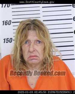 Mugshot of BARBARA CLAIRE GREATSINGER booked in Scott County, Iowa on March 29, 2026