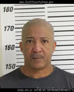 Mugshot of Frederick Lashawn Roache booked in Scott County, Iowa on September 11, 2026