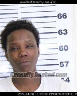 Mugshot of DOMINIQUE STARLA TOLBERT booked in Scott County, Iowa on May 11, 2026