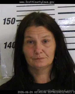 Mugshot of MICHELE LYNN HOXSEY booked in Scott County, Iowa on June 20, 2026
