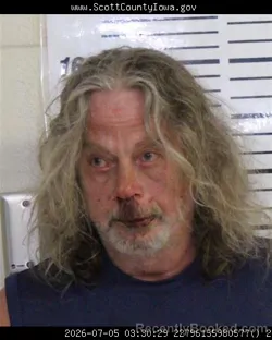 Mugshot of EDWIN HAROLD KROEGER booked in Scott County, Iowa on July 5, 2026