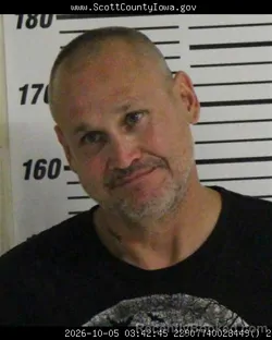 Mugshot of Jerry Lee Clark booked in Scott County, Iowa on October 5, 2026
