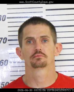 Mugshot of JOSHUA MICHAEL DIECKMANN booked in Scott County, Iowa on June 30, 2026