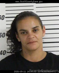 Mugshot of Jamaica Niobe Rockwood booked in Scott County, Iowa on September 11, 2026