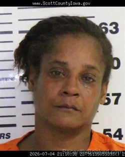 Mugshot of ASHANTI MARIE HELM booked in Scott County, Iowa on July 4, 2026