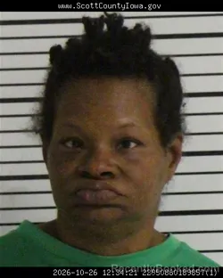 Mugshot of Keysha Lacole Pearson booked in Scott County, Iowa on October 26, 2026
