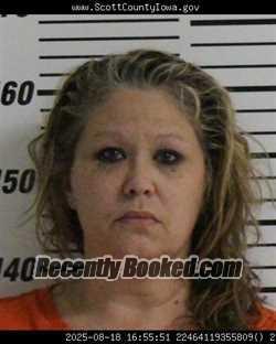 Mugshot of AMANDA CHRISTINE VARDEMAN booked in Scott County, Iowa on June 15, 2026