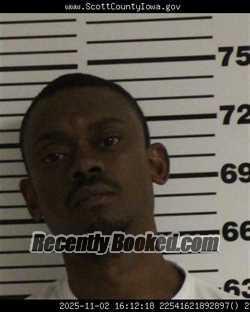 Mugshot of TRAVON DARNELL ALLEN booked in Scott County, Iowa on March 26, 2026