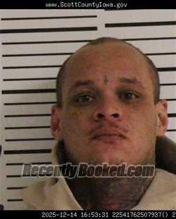 Booking photo from Scott County, Iowa