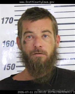 Mugshot of JOSEPH PETER DIERKSEN booked in Scott County, Iowa on July 11, 2026