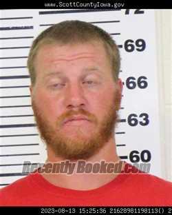 Mugshot of ZACHARY MICHAEL BOWERS booked in Scott County, Iowa on March 27, 2026