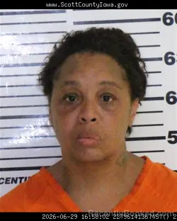 Mugshot of LASHANDA NICOLE MORRISON booked in Scott County, Iowa on June 29, 2026