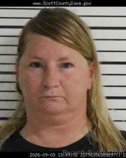 Mugshot of Cassie Marie Dohman booked in Scott County, Iowa on September 3, 2026