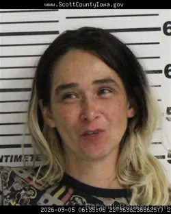 Mugshot of Samantha Ann Sterling booked in Scott County, Iowa on September 5, 2026