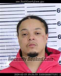 Booking photo from Scott County, Iowa