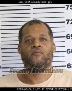 Booking photo from Scott County, Iowa