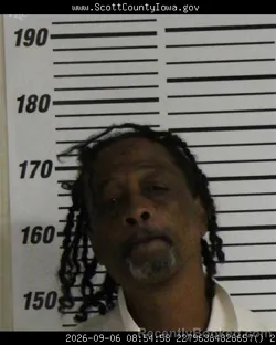 Mugshot of Fredrick Charles Carter booked in Scott County, Iowa on September 6, 2026