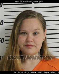 Mugshot of BRITTANY PAIGE MCNAUGHT booked in Scott County, Iowa on May 9, 2026