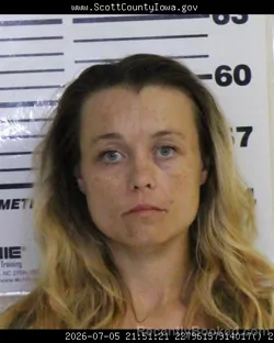 Mugshot of CHARLA LYNN BENDER booked in Scott County, Iowa on July 5, 2026