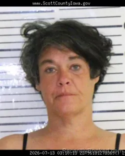 Mugshot of MELINDA SUE TEMPLE booked in Scott County, Iowa on July 12, 2026