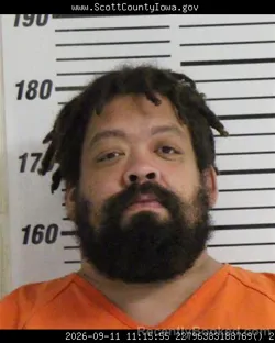 Mugshot of Phillip Joseph Williams booked in Scott County, Iowa on September 11, 2026