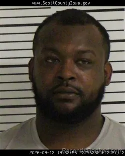 Mugshot of Daishon Richard Gooden booked in Scott County, Iowa on September 12, 2026