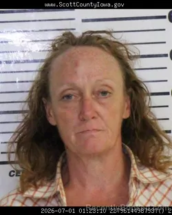 Mugshot of VERONNICA LYNN BERKHOFF booked in Scott County, Iowa on July 1, 2026