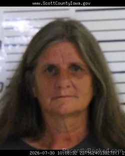 Mugshot of PEGGY ANN CHANDLER booked in Scott County, Iowa on July 30, 2026