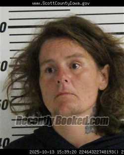Mugshot of ALICIA ANN SEGURA booked in Scott County, Iowa on April 15, 2026